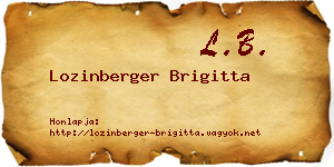 Lozinberger Brigitta névjegykártya